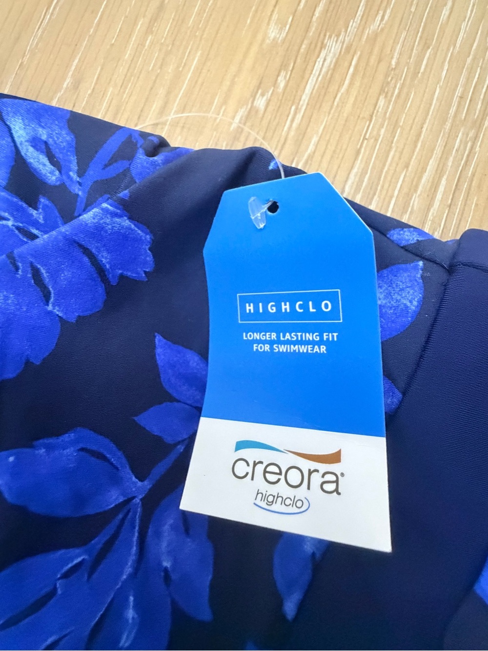 Blue Floral Halter Swimdress with Flared Skirt - Picture 4 of 11